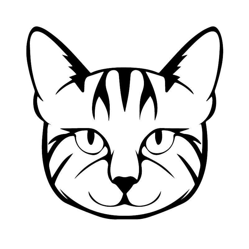 

Car Sticker Fun Cartoon Animal Window Sticker Cat Face Black PVC Decal/silver 15.1X14.9CM