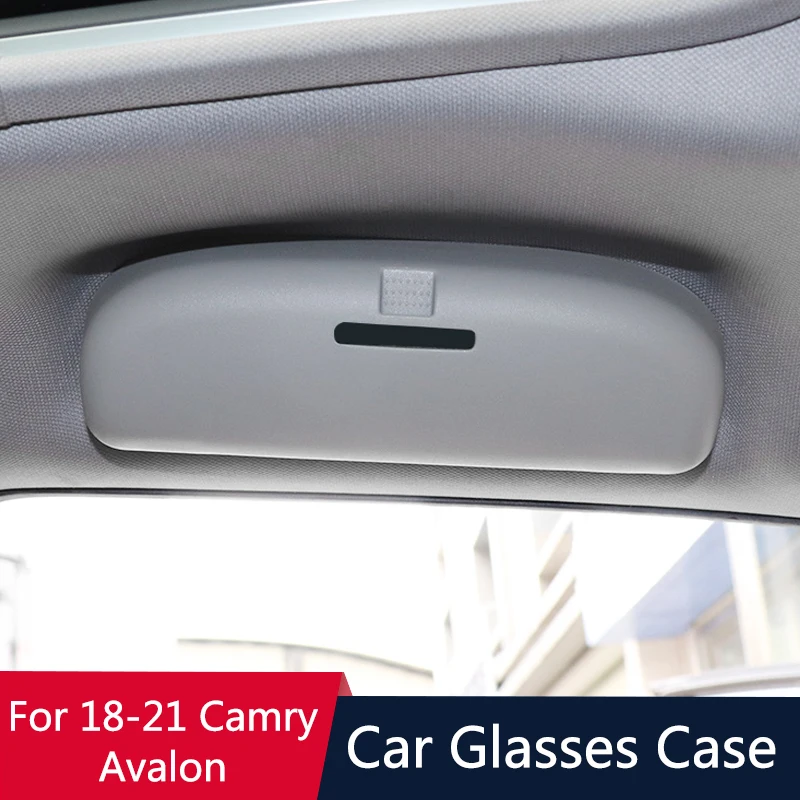 QHCP Car Sunglasses Holder Box Sun Visor Glasses Storage Case ABS For Toyota Camry 2018 Avalon 2019 2020 2021 Interior Accessory