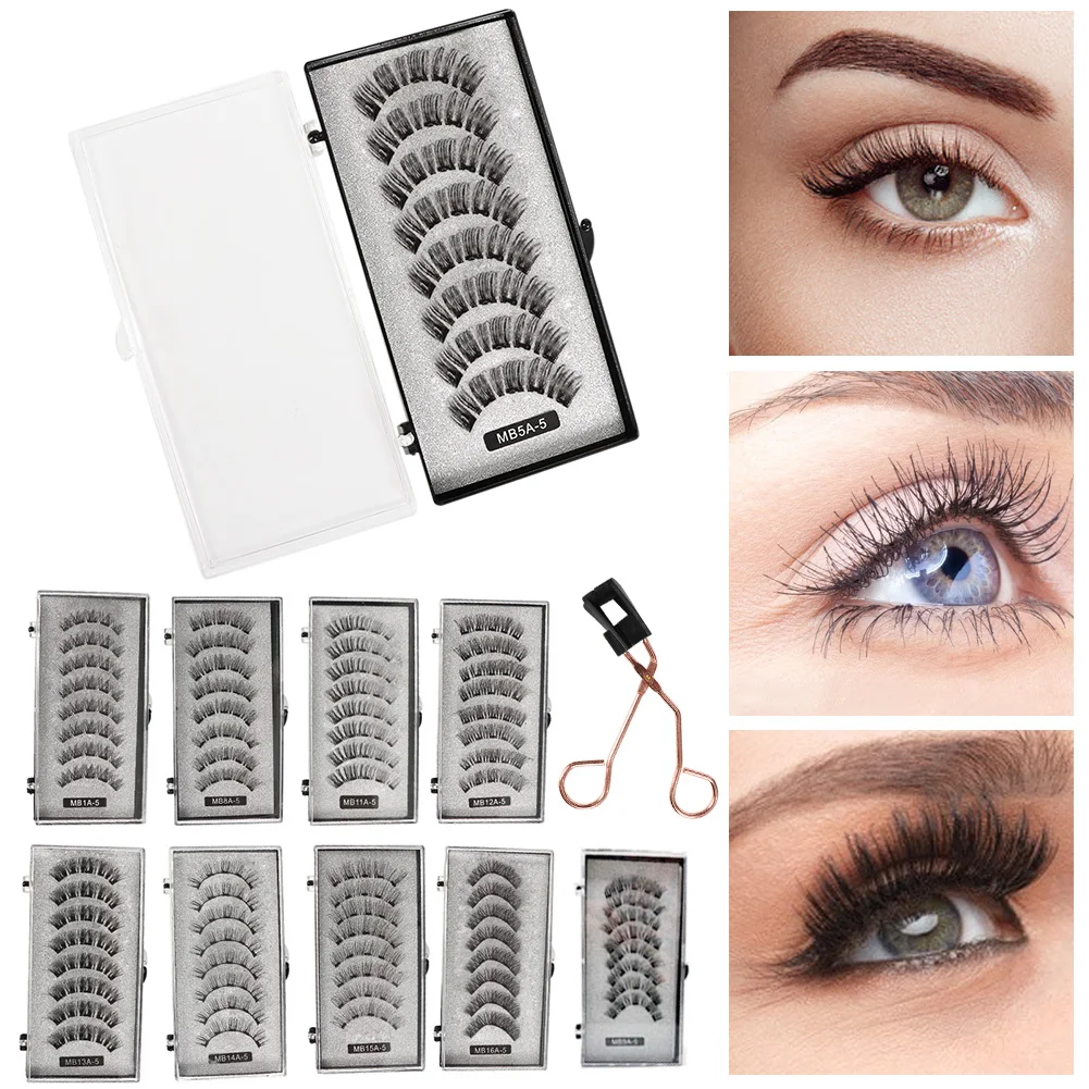 

False eyelashes Magnetic Eyelashes Natural Look Strong Hold Fake Eyelash with a Tweezers Easy to Wear Reusable Eyelashes