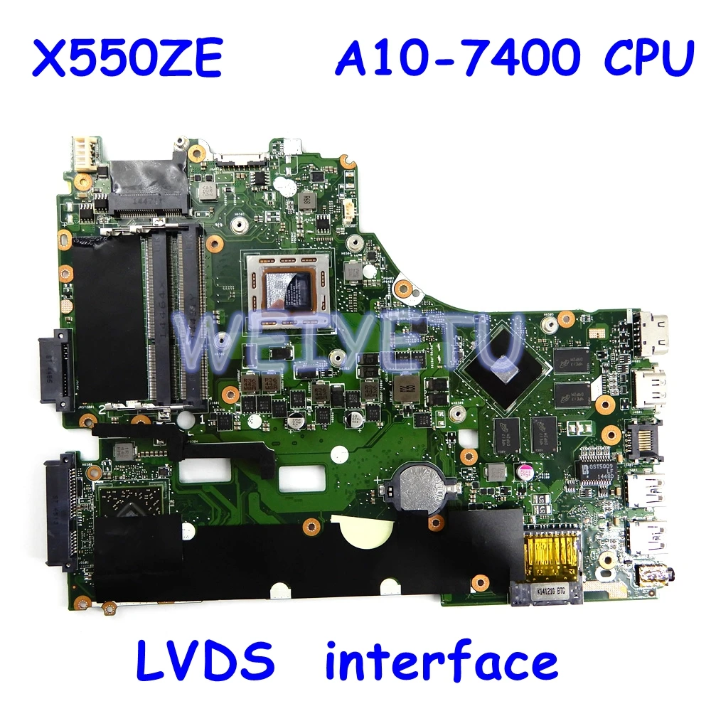 

X550ZE A10-7400CPU LVDS interface PM For ASUS VM590Z X550ZE K555Z A555Z X555Z K550Z Laptop motherboard X550ZE mainboard Tested