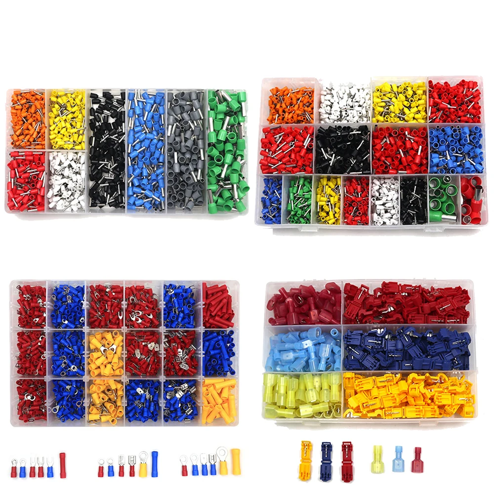 

Кольцевой зажим комплект электрических обжимных соединителей, ЛОПАТОЧНЫЕ клеммы в ассортименте, изолированный Электрический соединитель...