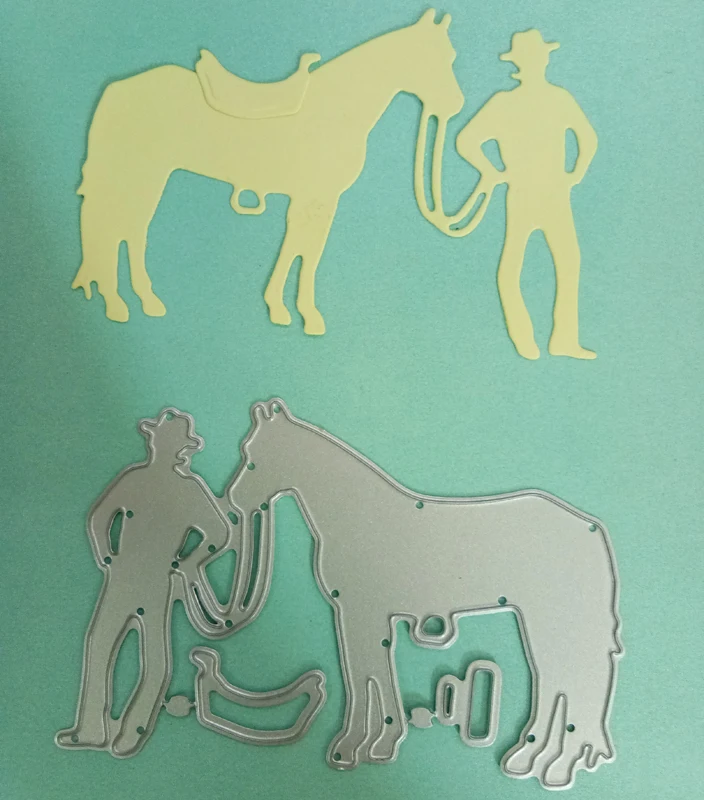 Hemere cutting dies Cowboy man and horse Border Metal Cutting Dies New For 2019 Scrapbooking Craft Embossing Die Card making die | Дом и сад