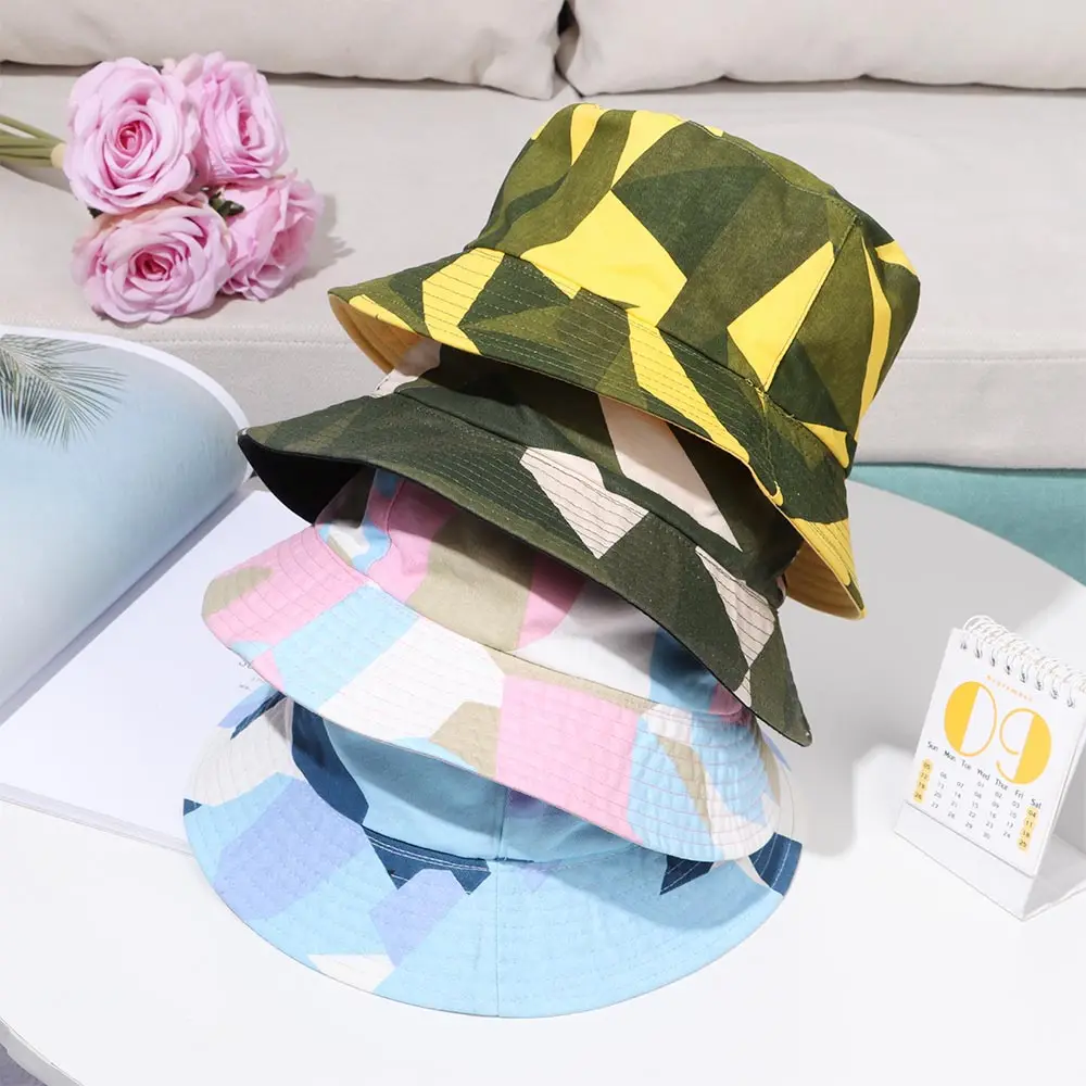 

Summer Outdoor Travel Bucket Hats Camouflage Hunting Hiking Fisherman Cap Two-sided Sunhat For Men Women 2021 New