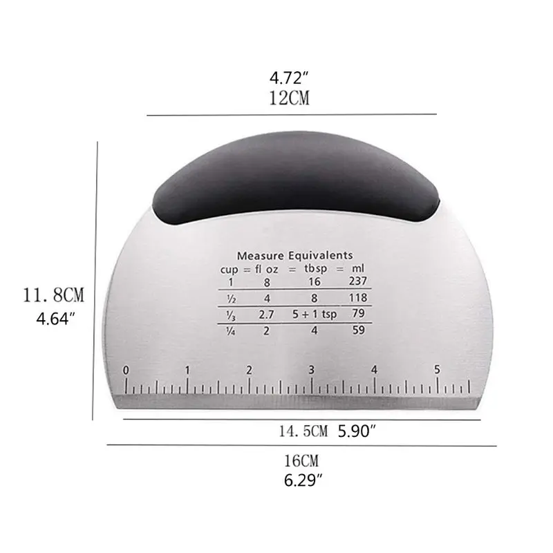 

DIY Cake Scrapers with Scale Stainless Steel Dough Cutter for Home and Kitchen W0YD