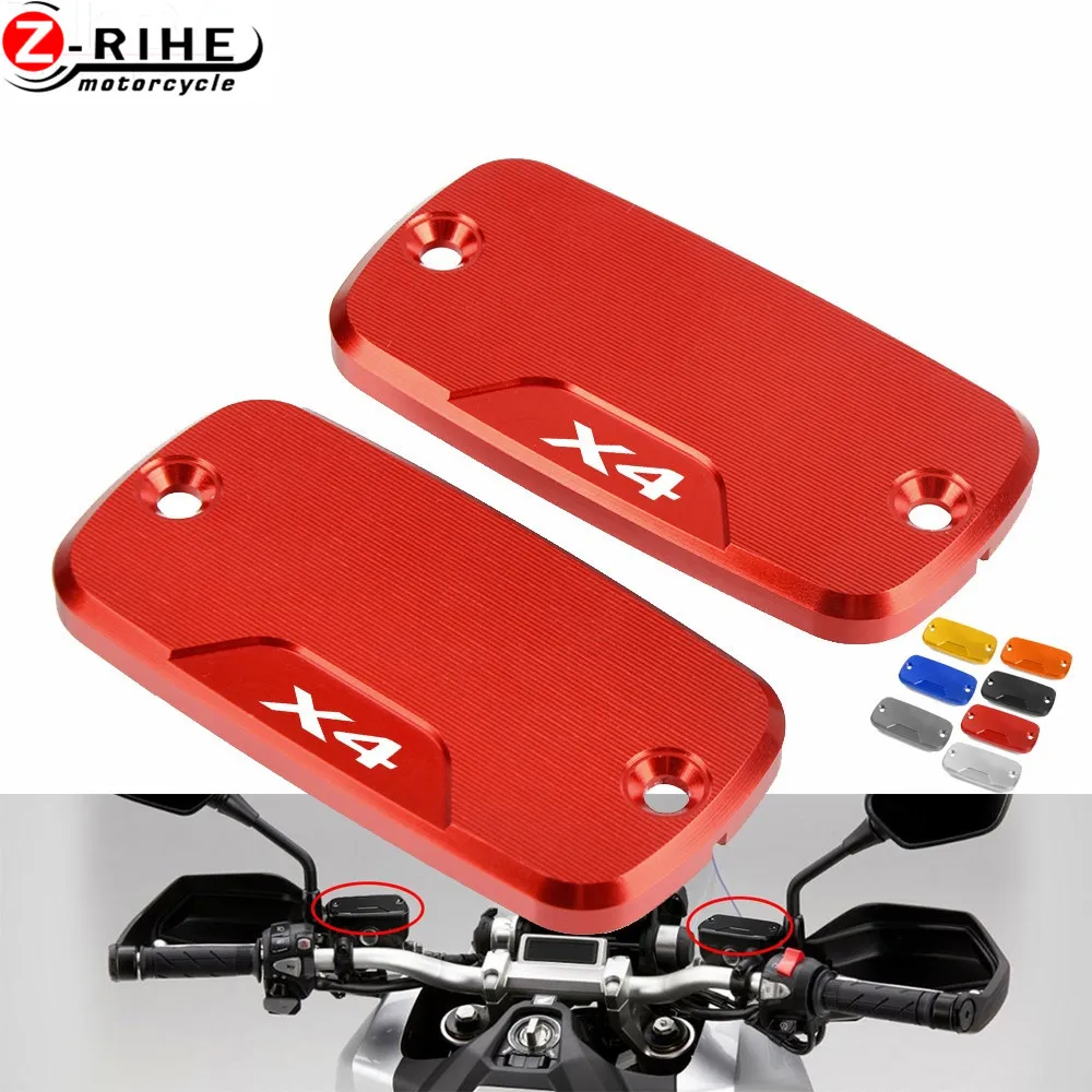 

For Honda X4 X 4 1998 1999 2000-2004 1 Pair Motorcycle Parts Fluid Tank Cap Power Part Front Brake Reservoir CNC Aluminum Cover