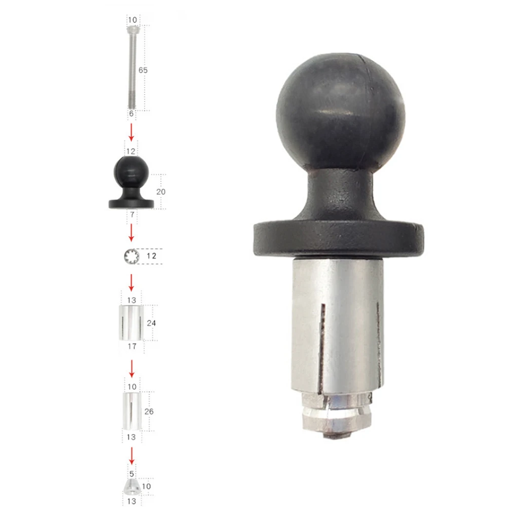 

Aluminum Base Rubber Motorcycle Bike Mount Black Fork Stem Base With Ball Head For RAM Mount