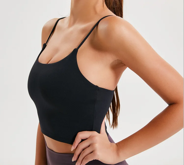 Imlario Классическая майка для занятий йогой Bralet, мягкая, облегающая, Спортзал Бодибилдинг, укороченный топ, пуш-ап, нейлон, однотонные тренировочные утягивающие майки