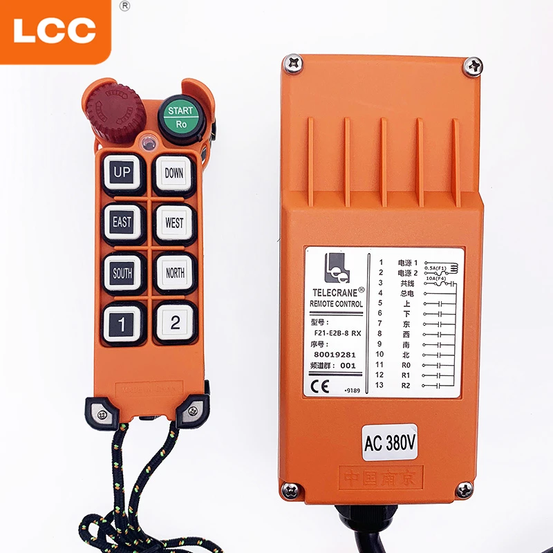 

F21-E2M-8 industrial 8 button wireless radio crane tail lift remote control