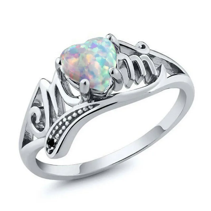 Inlaidletters MOM Europe America couple ring mother's day ladies gift jewelry engagement wedding Metal rings | Украшения и