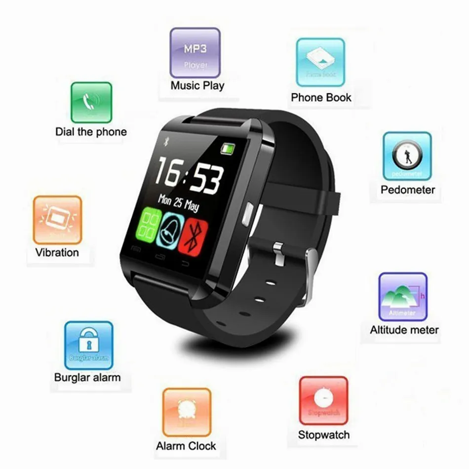 Дешевые Bluetooth Смарт часы U8 для мужчин и женщин IOS IPhone 5S/6 Samsung LG Android Phone