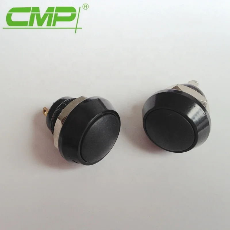Металлический черный корпус SPST кнопочный переключатель| |