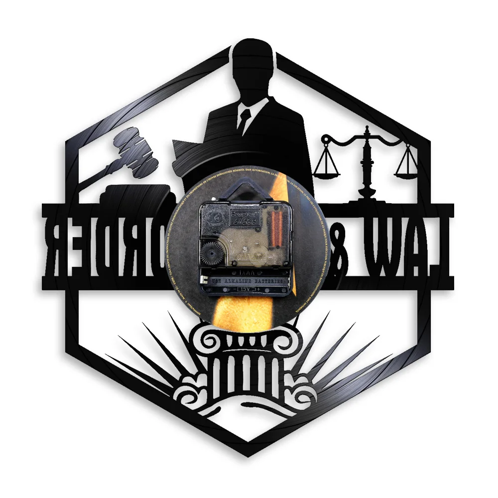 Настенные часы с виниловыми пластинами юстиция и декор для прохождения