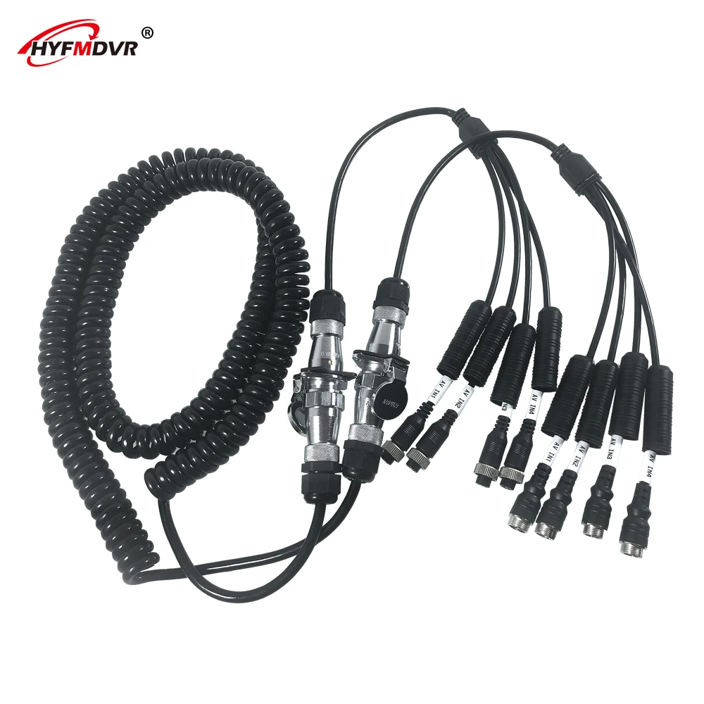 

HYFMDVR Factory wholesale 5M spring line with lock ring for use with car camera，Alarm button Wait