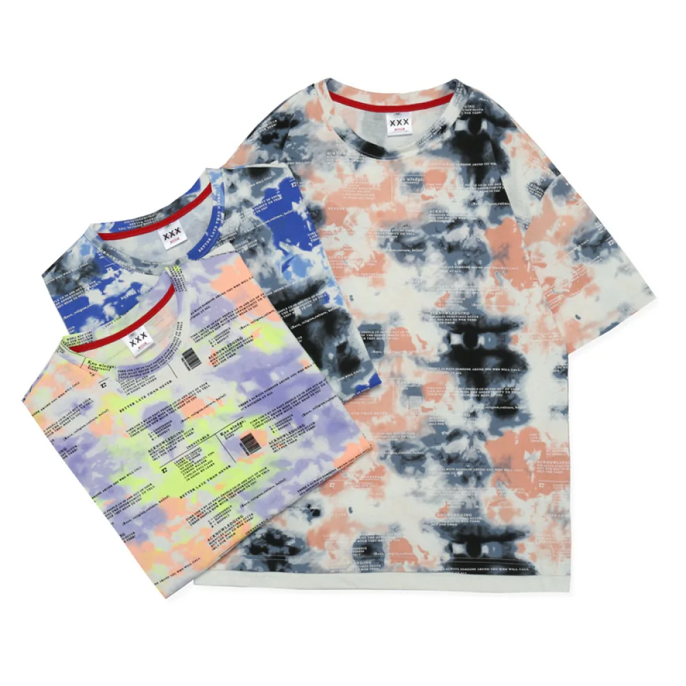 

New Summer Tie-dyed Harajuku Casual Cotton Loose T Shirt Tops Tees Men Women Female Lovers Hip Hop Oversized T-shirt Streetwear