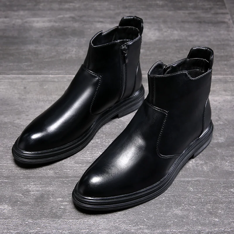 

Men Boots Autumn Ankle Boots Fashion Footwear Lace Up Shoes Men Business Casual High Top Men Shoes