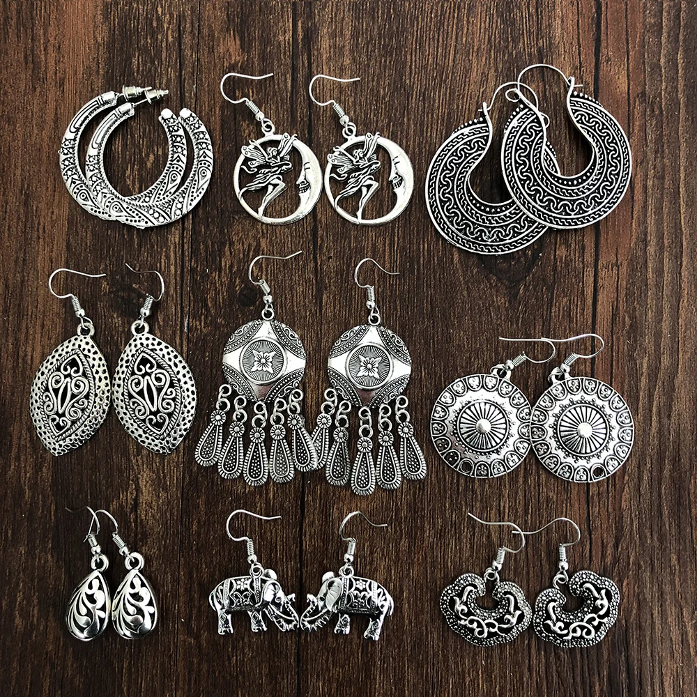 Женские винтажные серьги Yumfeel массивные геометрические металлические подвесные