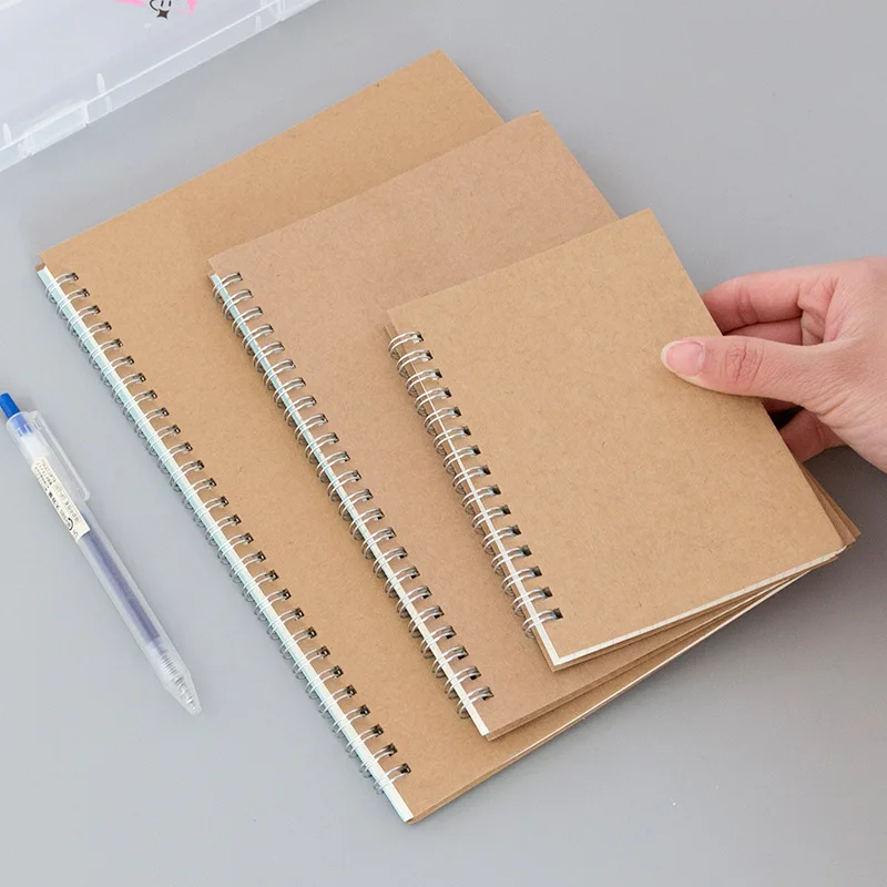 

A5 Kraft Notebook Journal Grid Dot Blank Line Planner Diary Agenda Notepads Coil Note Book School Office Supplies Stationery