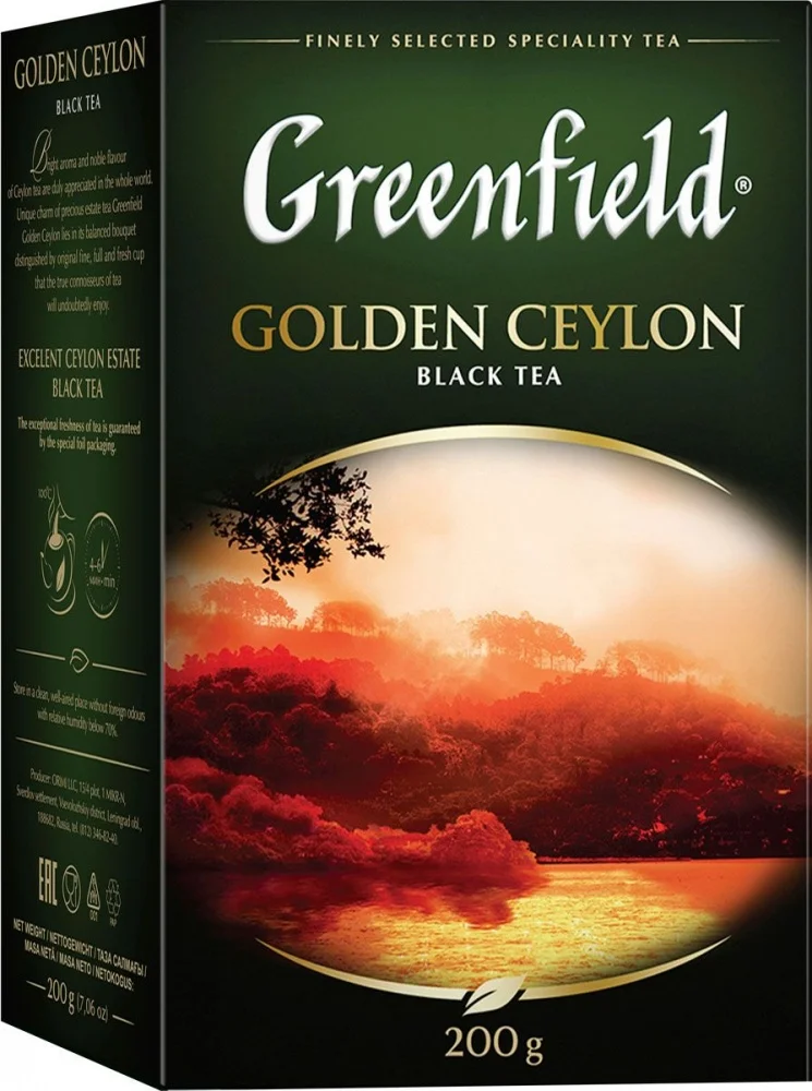 Чай Greenfield &quotGolden Ceylon&quot черный листовой 200 гр|Черный чай| |