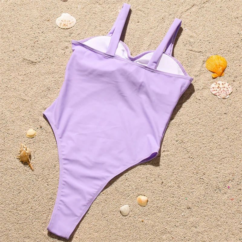 Купальник GNIM женский однотонный пикантный слитный купальник-бандо с завышенной