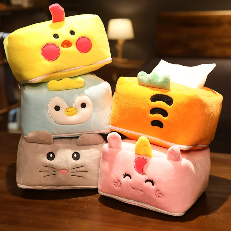 Милая утка с единорогом и собакой плюшевая морская коробка для салфеток