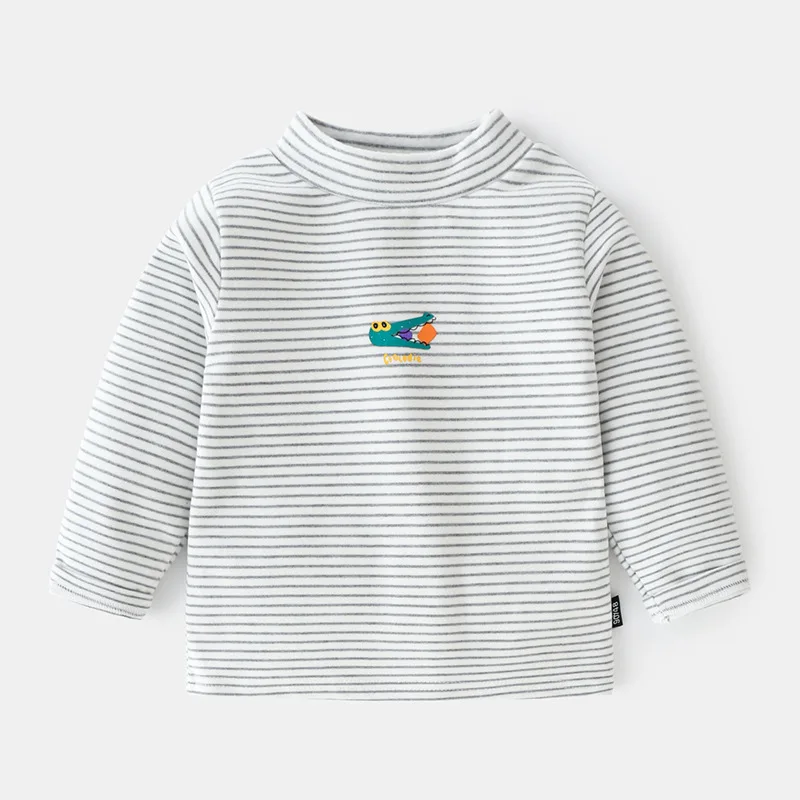 Новинка Осень зима футболка для маленьких мальчиков полосатые топы хлопковая с