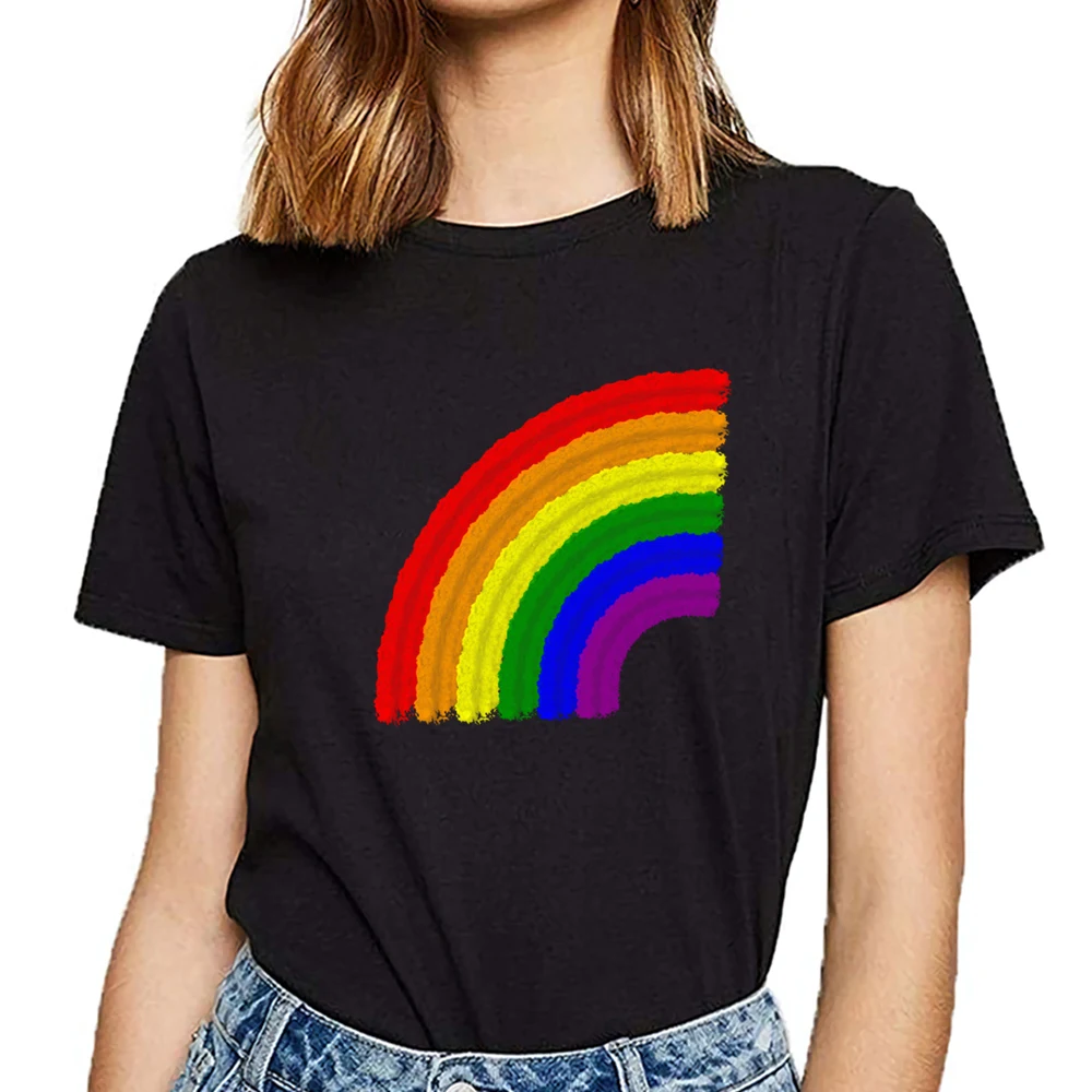 

Женская футболка с радужным флагом и принтом ЛГБТ