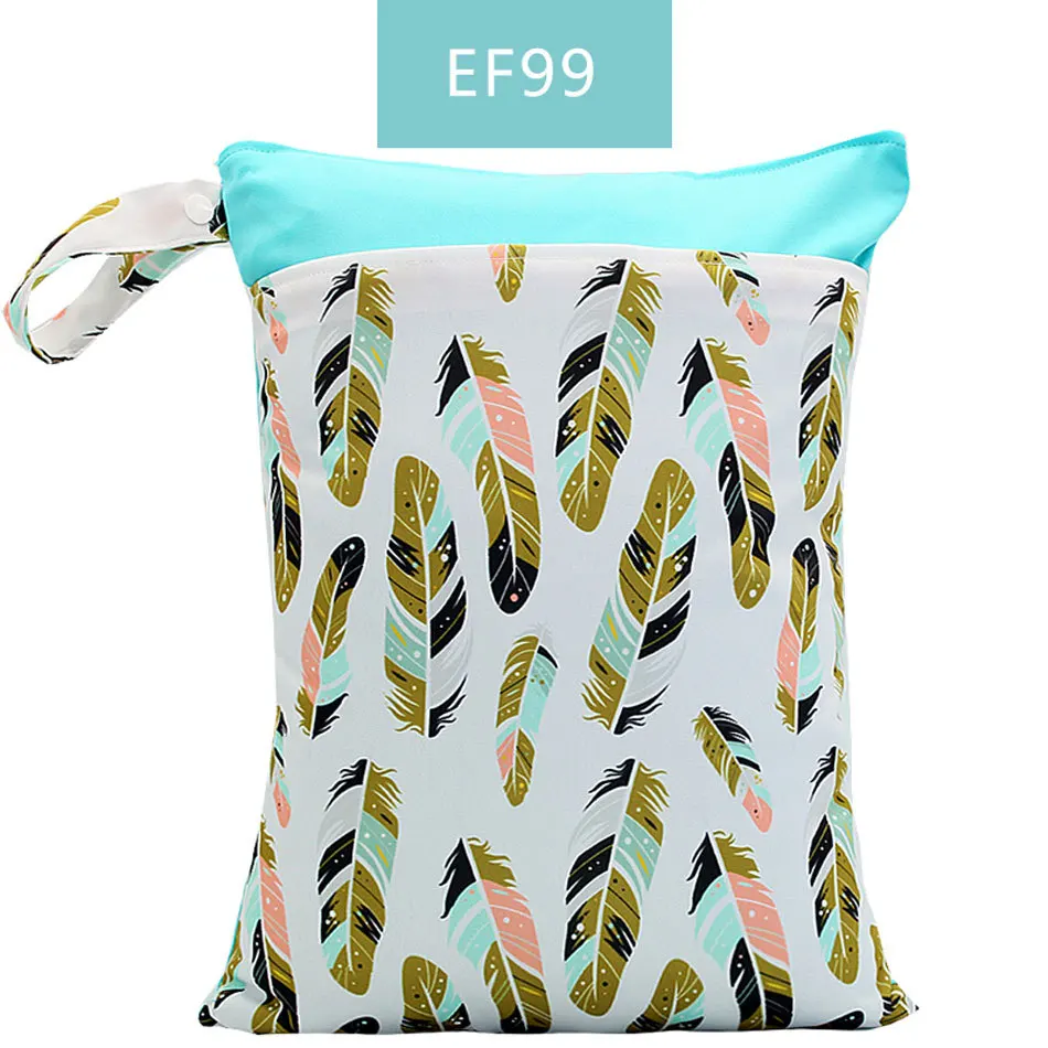EF99 30x40CM Hylidge печатная водонепроницаемая сумка с двойным карманом для влажных и сухих подгузников многоразовая сумка для закусок тканевые сумки с ручками для мокрого плавания 30*40 см тканевые сэндвич-сумки - Цвет: EF99 30x40CM