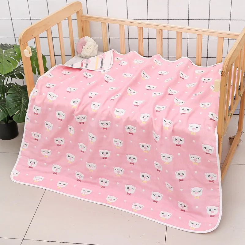 4 слоя детское одеяло новорожденных муслин хлопковая 110*110 см ребенка пеленать