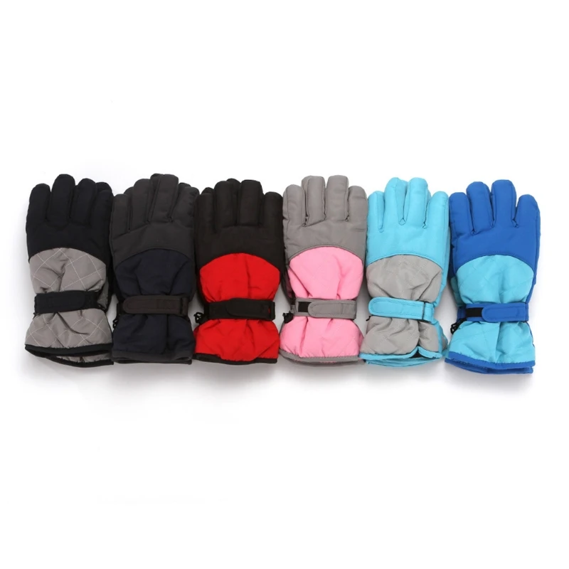 

Детские зимние плотные теплые лыжные перчатки для горного сноуборда ветрозащитные водонепроницаемые варежки с закрытыми пальцами для спо...
