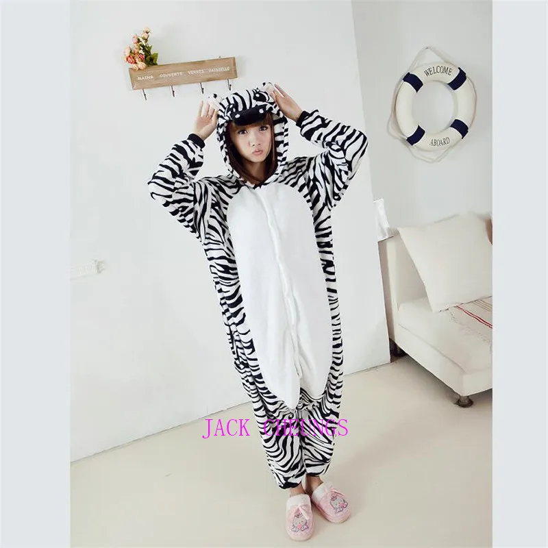 Пижама-кигуруми в виде розовой зебры для взрослых |