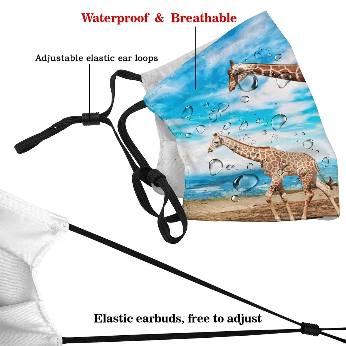 

Dust Mask Giraffe Young Mother Mouth Face Respirator for Adult Kids Washable Anti Pollution Filter