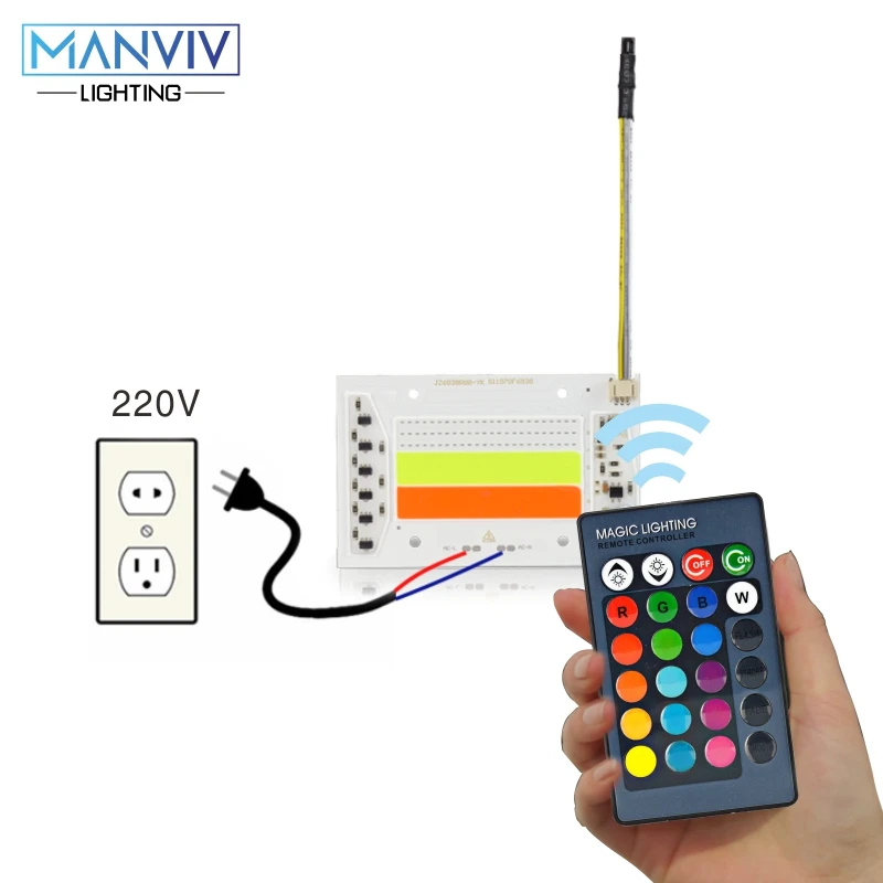 

High Power LED COB Chip 30W 50W 220V AC RGB LED Light Bead No Need Driver Adjustable Lamp For Holiday lights Home Decoration
