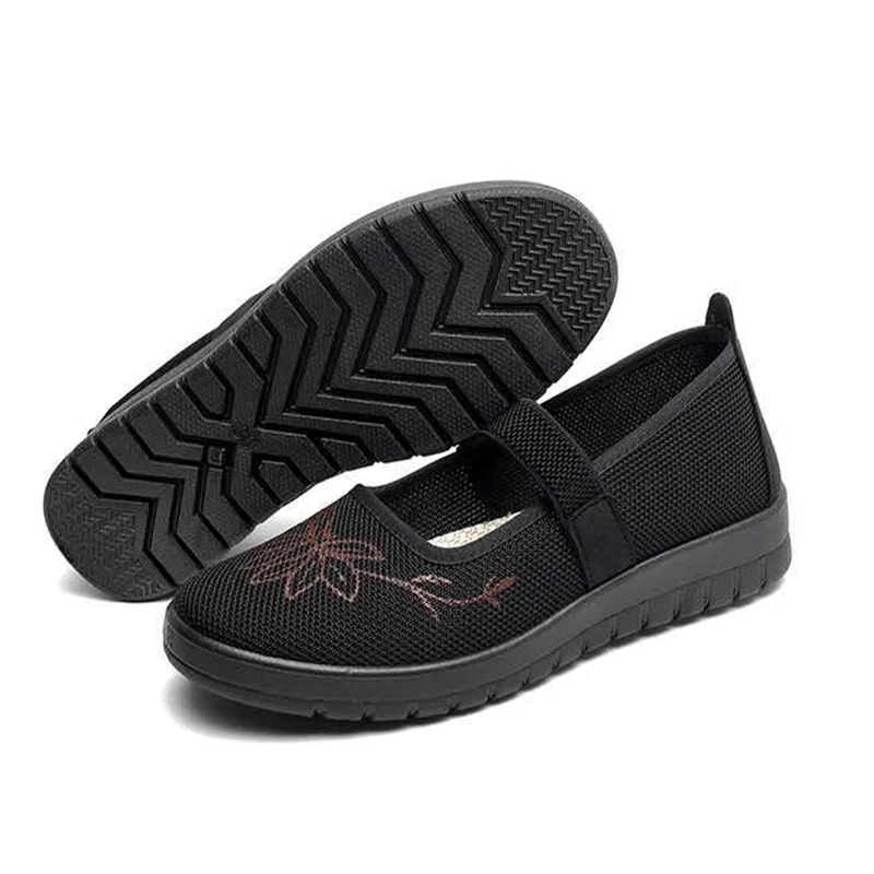 

Black generation old Beijing cloth shoes women's shoes hotel supermarket work single shoes flat soft bottom square dance shoes19