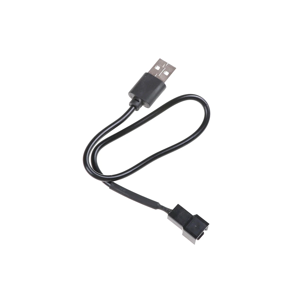 

32cm Adapter Cable USB 2.0 A Male To 3-Pin Connector Adapter Cable For 5V Computer PC Fan Black