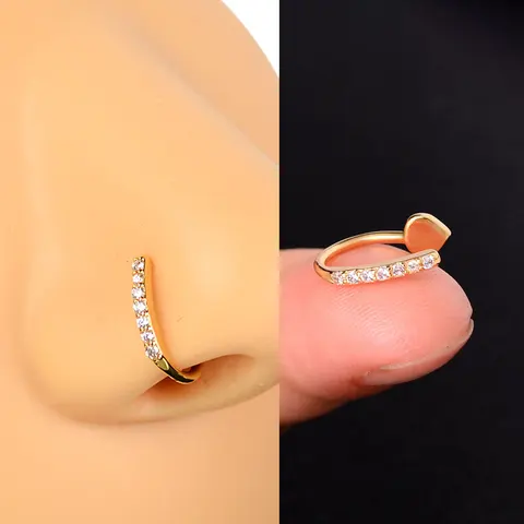 Кольцо-кафф для носа и уха, цинковый сплав, золотистый