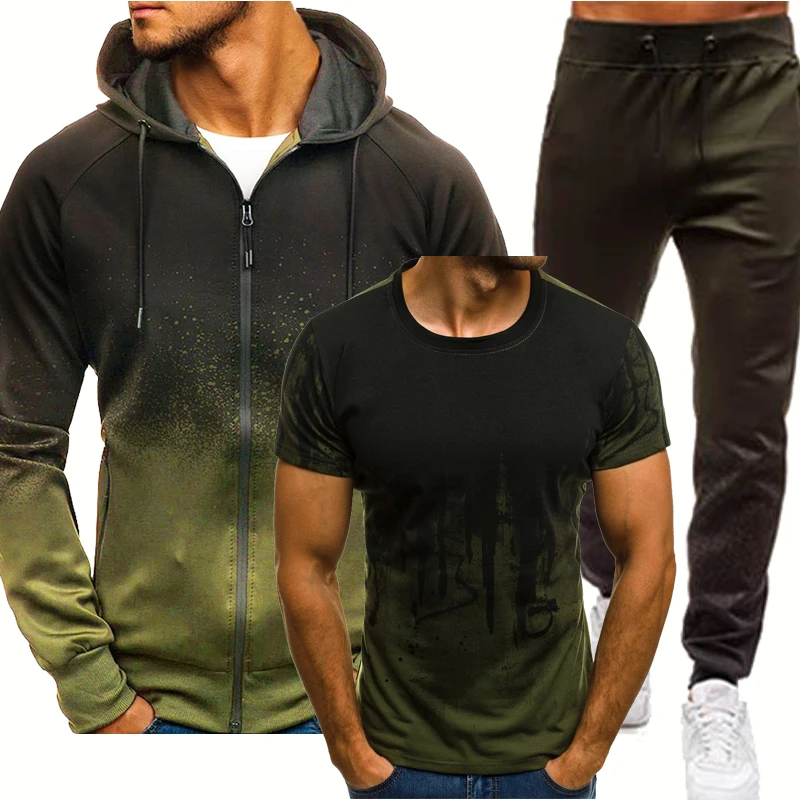 

Spring Autumn Men's suits blank Car Logo Printing Cotton Hip hop Casual High Quality Men's sweatshirt+sweatpants 3-piece set