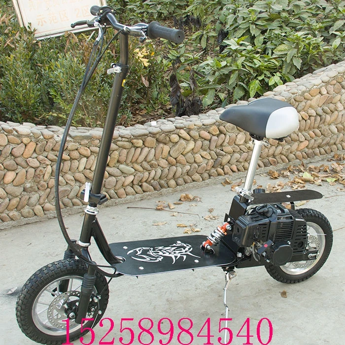 

12 Inch Large-wheel Gas-powered Two-stroke 52cc Moped Foldable Fuel Gasoline Scooter Pedal Mini Scooter
