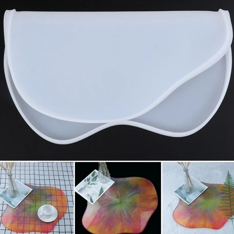 

Coaster Silicone Mold DIY Craft Irregular Crystal Epoxy Tray Resin Mold for DIY Crafts