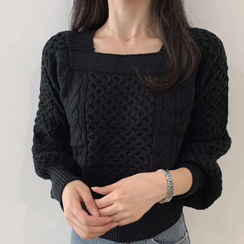 Женские Модные трикотажные пуловеры осенний зимний свитер женские джемперы с