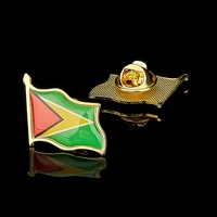 south america cooperative republic of guyana nation gold plated flag lapel pin badge multicolor brooch