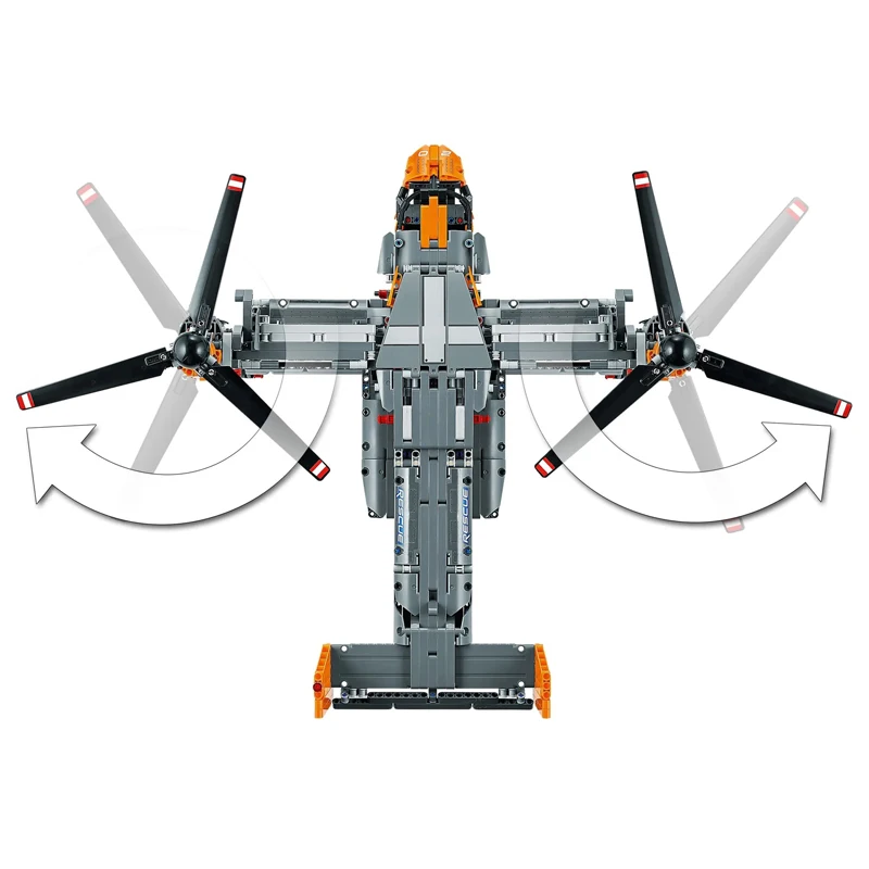

1677pcs Technician Plane Bell V-22 Osprey Bricks Set Military Helicopter Building Blocks Creative Model Children Toys Gifts