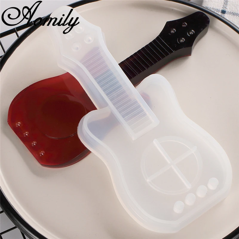 Aomily Guitar Crystal Epoxy Silicone Molds DIY Jewelry Resin Hand Craft Mold Cake Decorating Tools | Дом и сад
