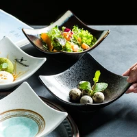 creative japanese style ceramic plate restaurant style dinner plate home deep dish home kitchen decoration ceramic plate