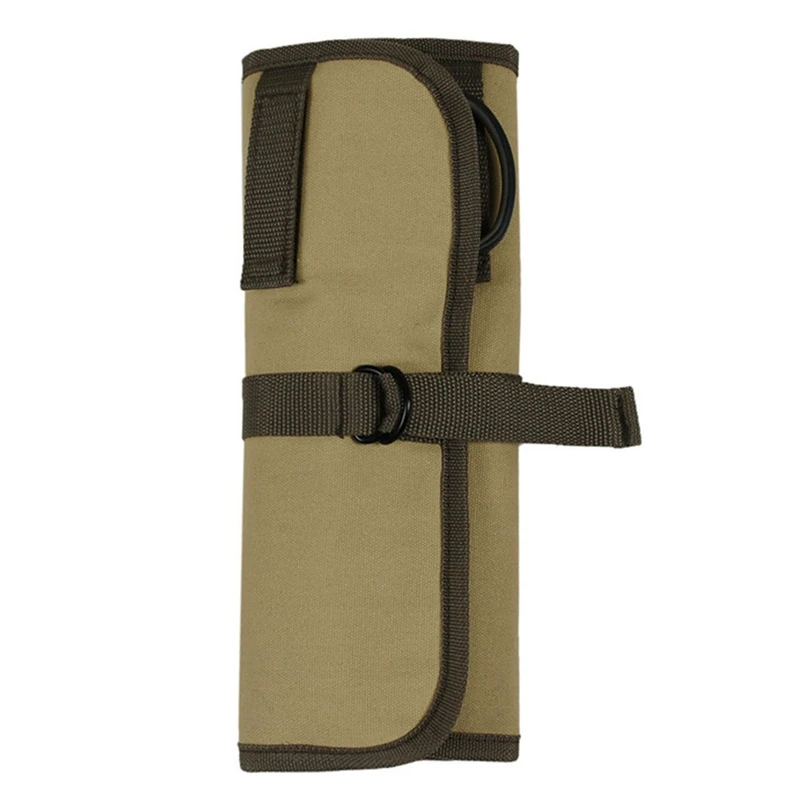 

Camping Picnic Storage Bags Canvas Storage Bag Hanging Tableware Pocket Outdoor Organizer Supplies