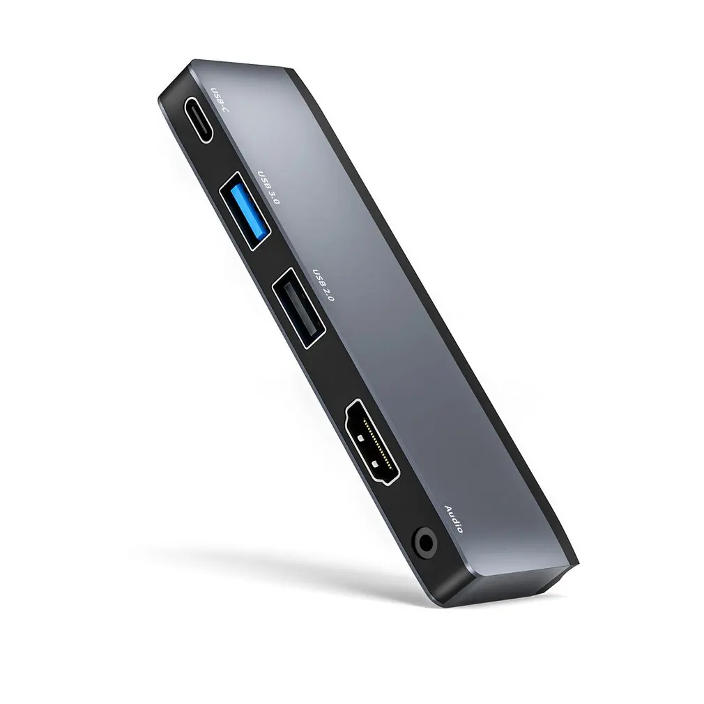 

Portable 6 In 1 USB Type-C Converter Type-C To 2USB HDMI-Compatible 3.5mm Docking Station Hub Adapter For Notebook Mobile Phones