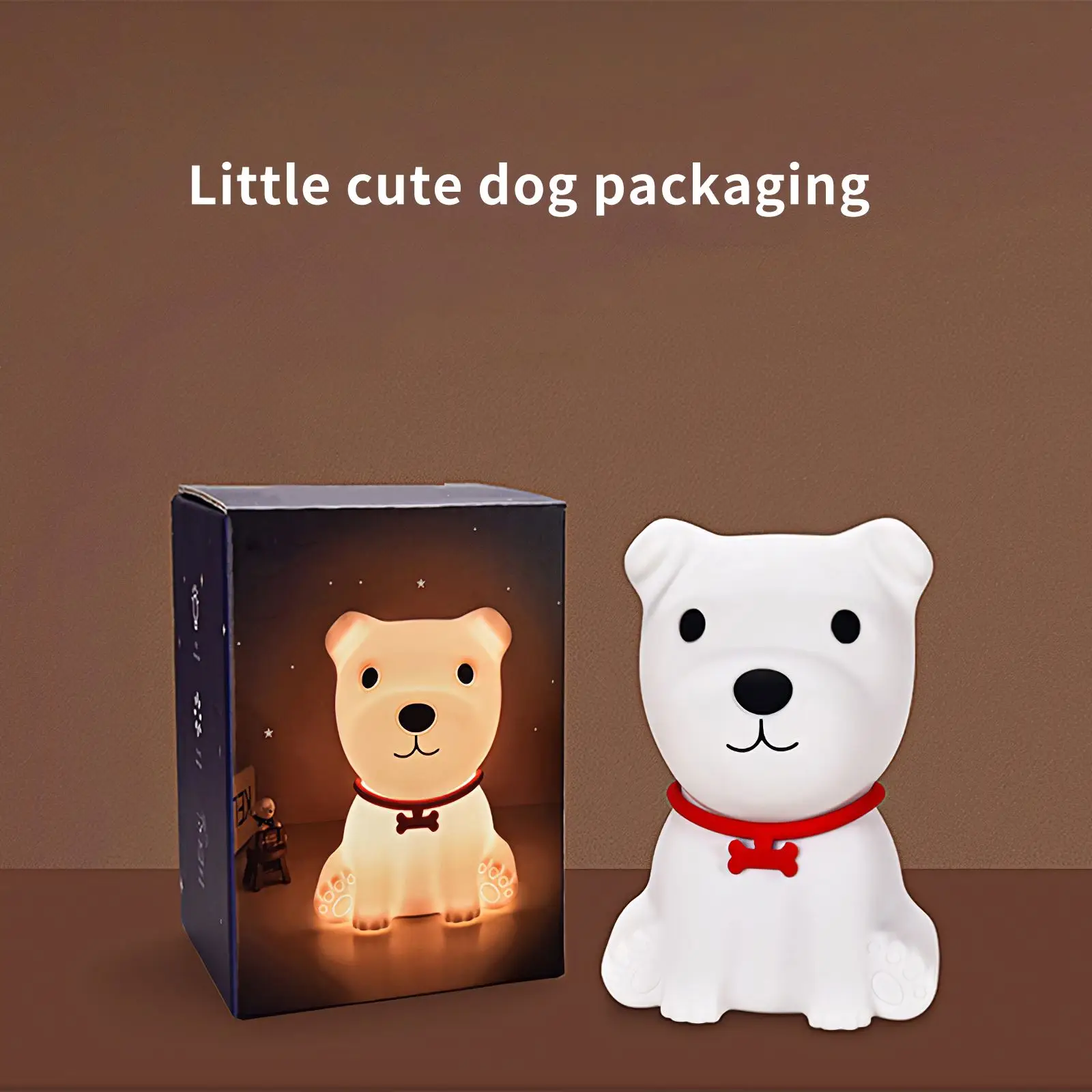 

Cute Puppy Dog Night Light Silicone USB Charging Night Lamp Sleep Lamp Easy To Use Desk Lamp Adjustable Lighting Color Bedside