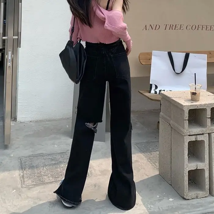 

Retro split jeans High Waist Wide Leg Pants