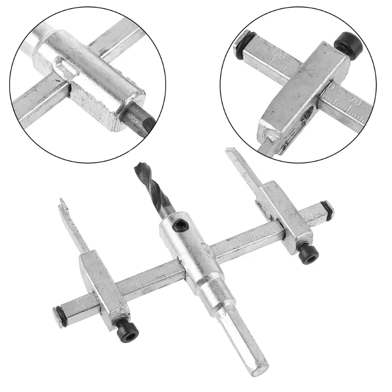 

Adjustable 30-130mm Metal Wood Circle Hole Saw Drill Bit Cutter Kit DIY Tool