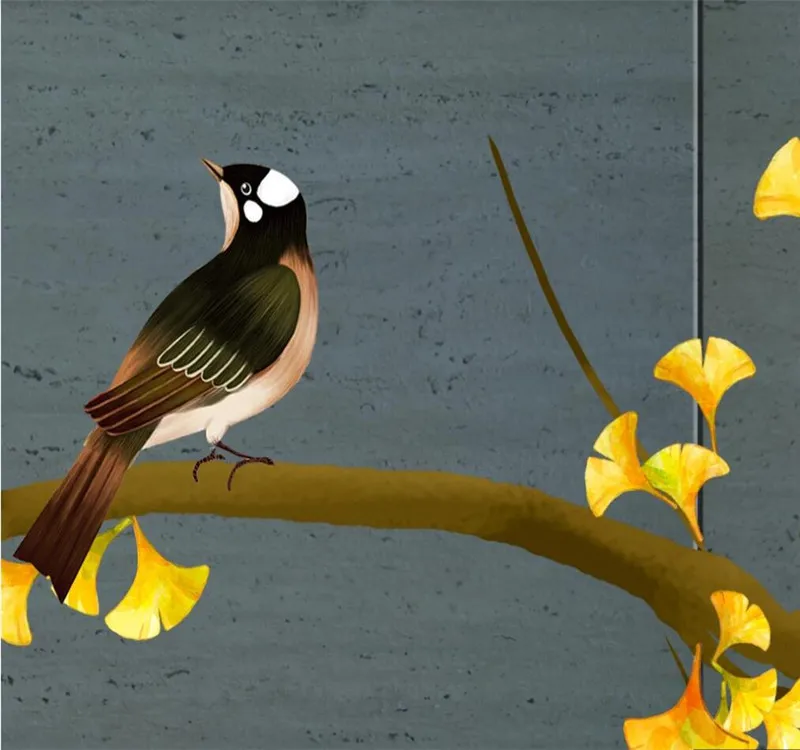 Настенные обои на заказ украшение для дома в китайском стиле ручная роспись ginkgo