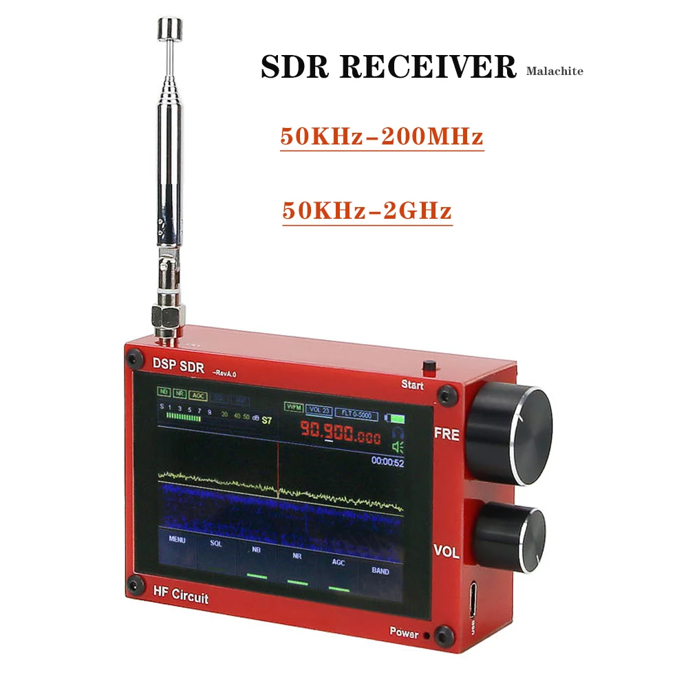 

Новый 50 кгц-2 ГГц Malahit SDR приемник Малахит DSP программно определяемое радио 3,5 "дисплей батарея внутри хорошая звуковая прошивка 1.10c